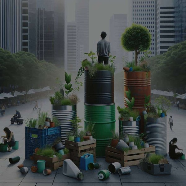 Comment utiliser des conteneurs upcyclés pour cultiver des plantes en milieu urbain ?